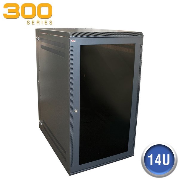 Quest Mfg Wall Enclosure, Front/Rear Access, 27"H x 21"W x 24"D, Black WM3019-14-02